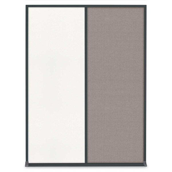 United Visual Products Single Door Radius Plus Corkboard, 18"X UV8000PLUS-BLACK-AMETHY - main